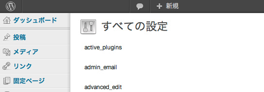 WordPressのさまざまなオプション値を設定できる隠れた設定画面